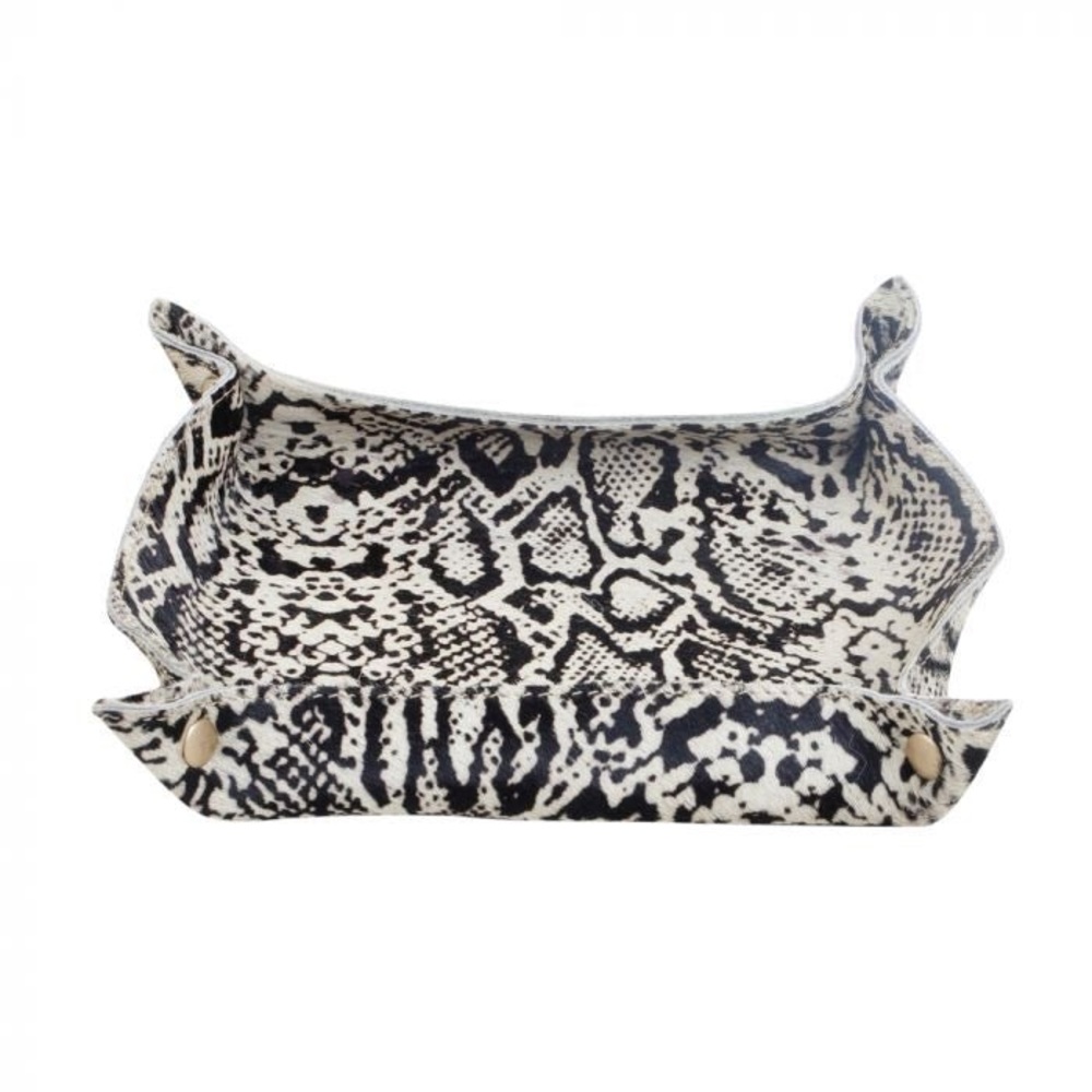 New Genuine Cowhide Leather Tray Medium in Python